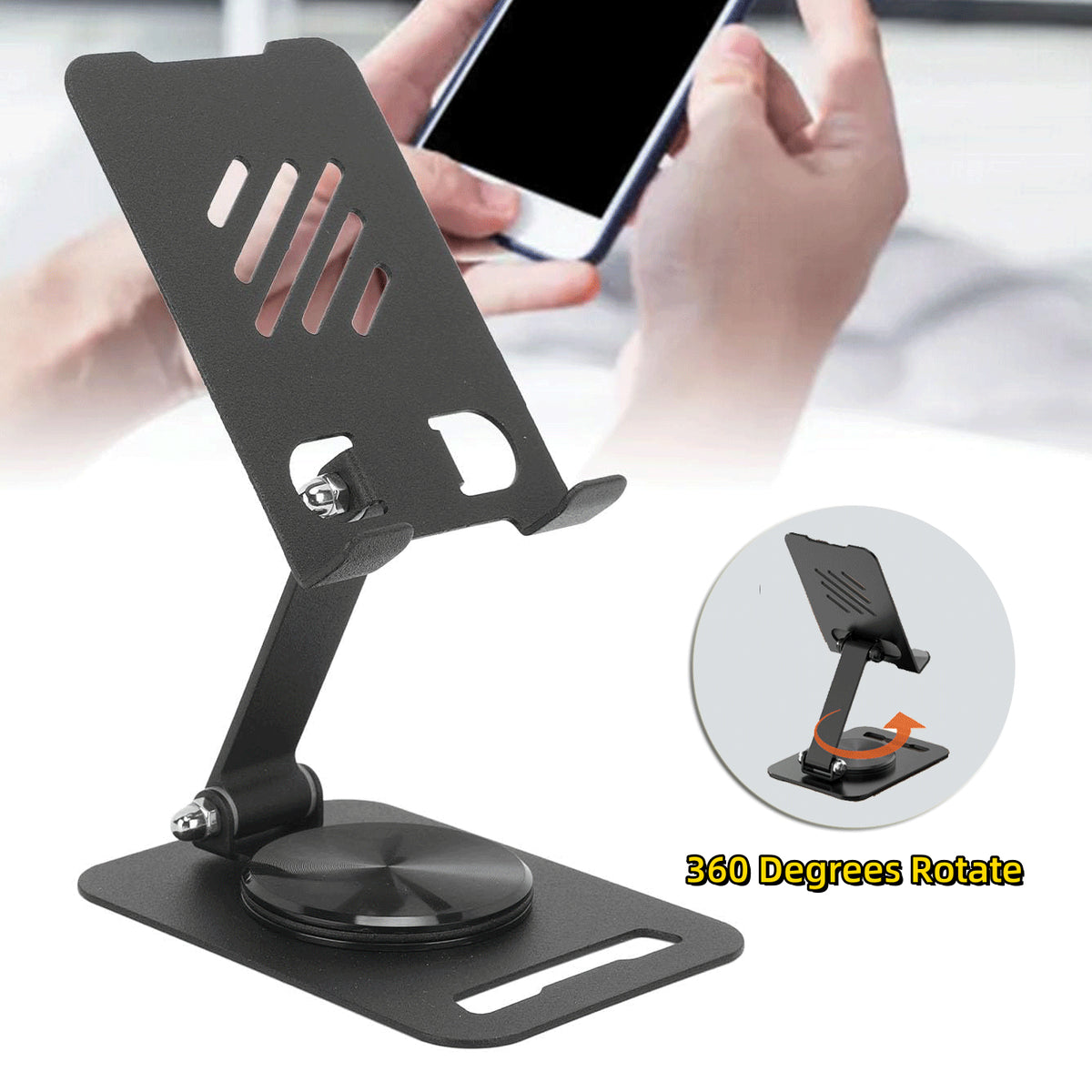 Foldable Desk Phone Stand · 360° Rotation